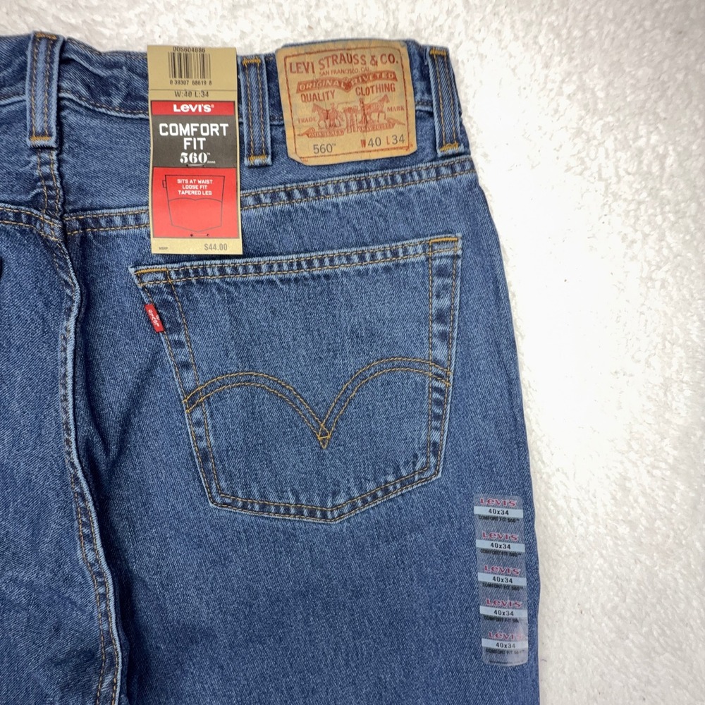 Vintage Levis 560 Comfort Fit Denim Loose Tapered Leg Jeans Mens 40x34 NWT NOS